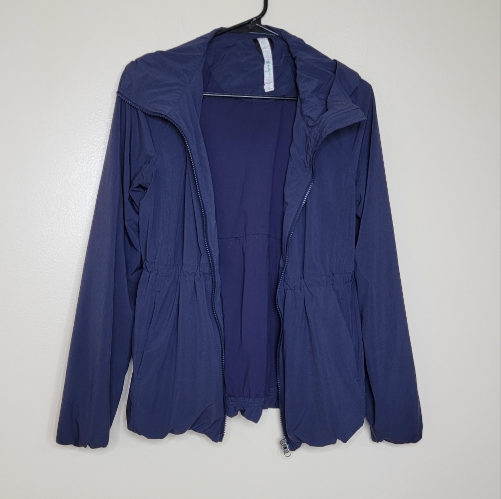Lululemon Belle Jacket Navy Blue Full Zip Hoodie Size 4 Fall Jacket Windbreaker - Picture 3 of 10